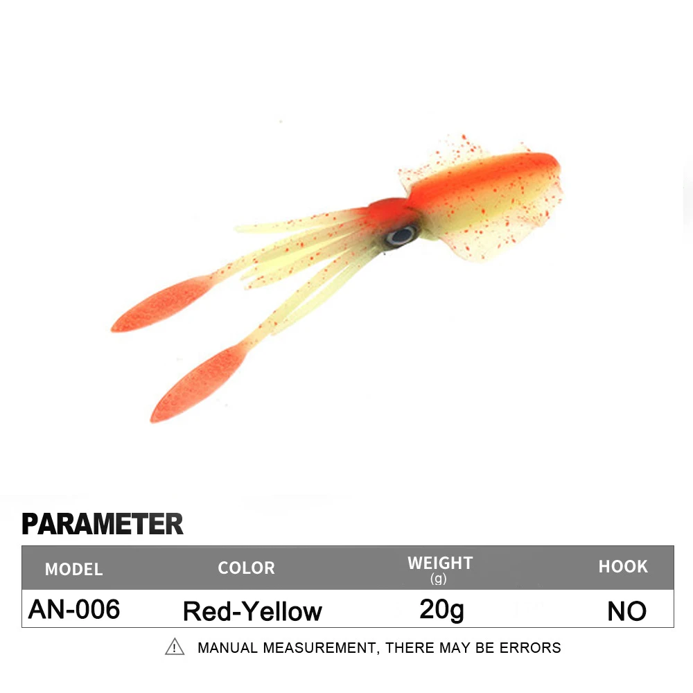 Soft Squid Fishing Trolling Lure 2g 7g 15g 20g 60g Luminous UV Squid Jig For Sea Fishing Boat Fishing Wobblers Bait Rockfishing - Image 25