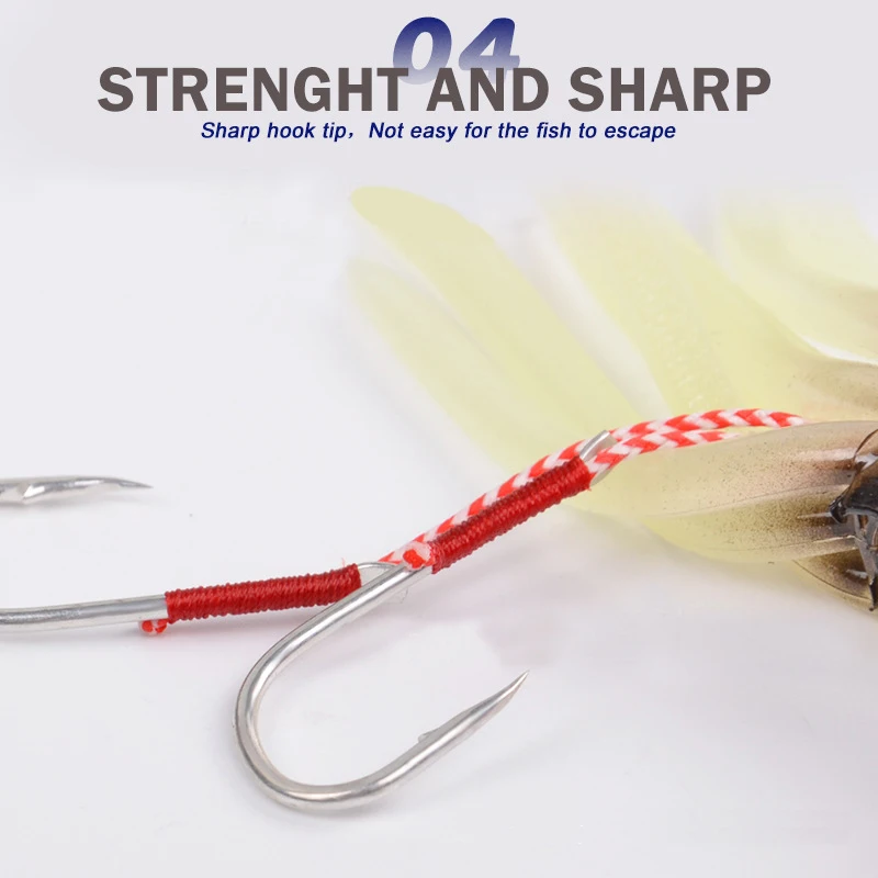 Soft Squid Fishing Trolling Lure 2g 7g 15g 20g 60g Luminous UV Squid Jig For Sea Fishing Boat Fishing Wobblers Bait Rockfishing - Image 63