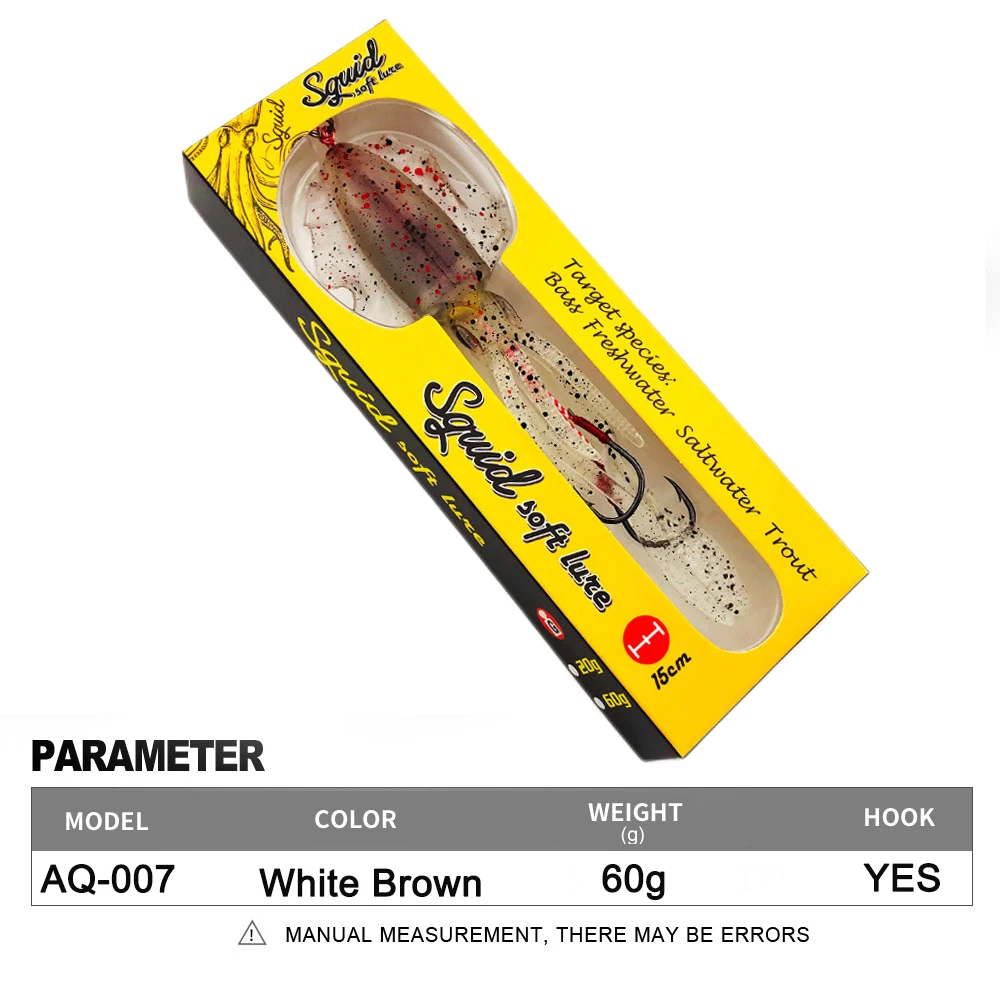 Soft Squid Fishing Trolling Lure 2g 7g 15g 20g 60g Luminous UV Squid Jig For Sea Fishing Boat Fishing Wobblers Bait Rockfishing - Image 44