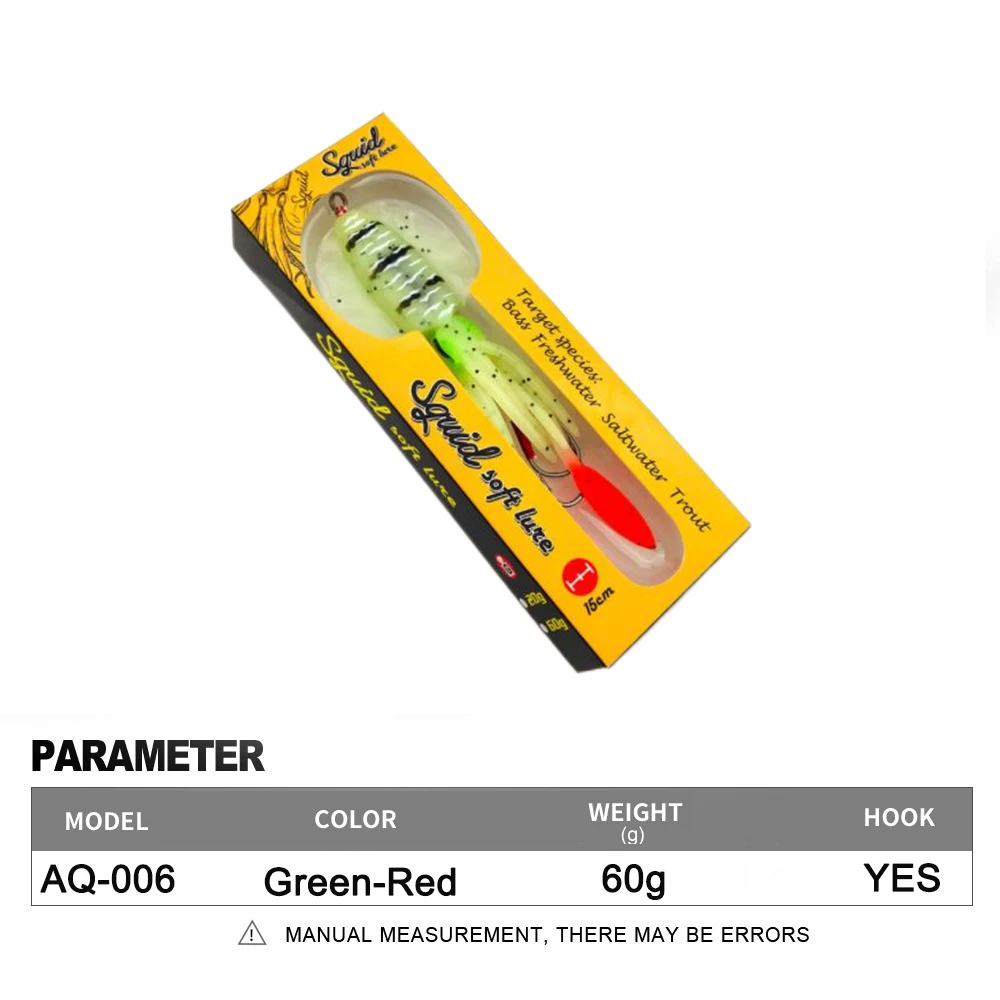 Soft Squid Fishing Trolling Lure 2g 7g 15g 20g 60g Luminous UV Squid Jig For Sea Fishing Boat Fishing Wobblers Bait Rockfishing - Image 42