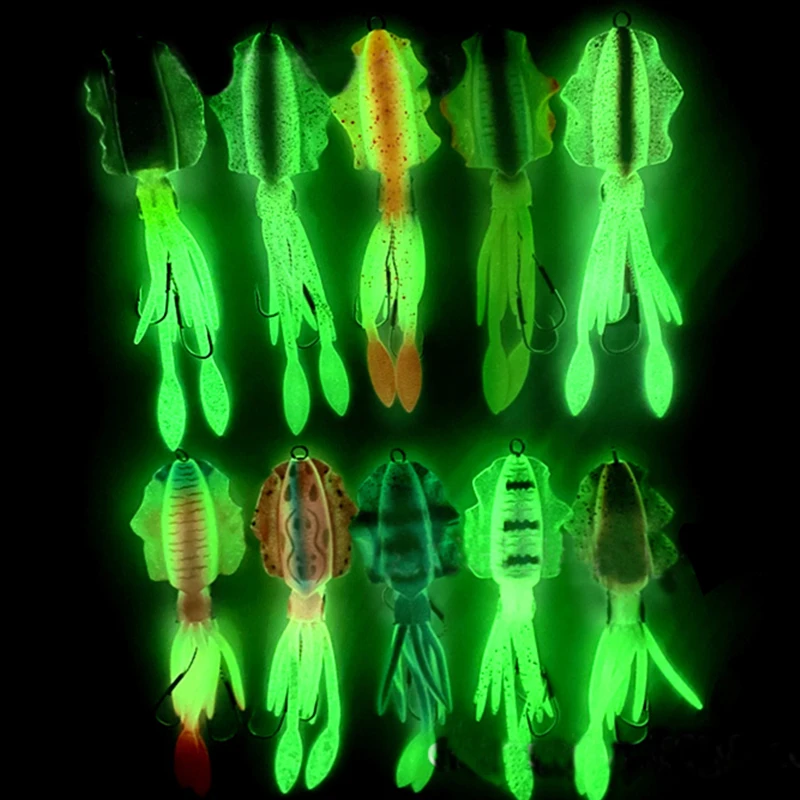 Soft Squid Fishing Trolling Lure 2g 7g 15g 20g 60g Luminous UV Squid Jig For Sea Fishing Boat Fishing Wobblers Bait Rockfishing - Image 6