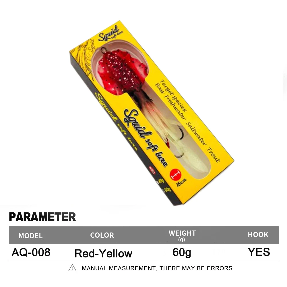Soft Squid Fishing Trolling Lure 2g 7g 15g 20g 60g Luminous UV Squid Jig For Sea Fishing Boat Fishing Wobblers Bait Rockfishing - Image 43