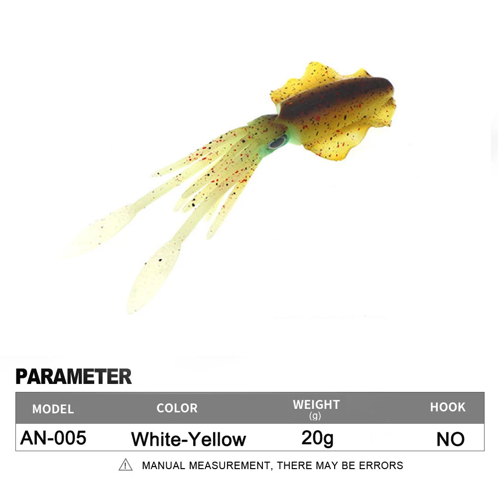Soft Squid Fishing Trolling Lure 2g 7g 15g 20g 60g Luminous UV Squid Jig For Sea Fishing Boat Fishing Wobblers Bait Rockfishing - Image 27