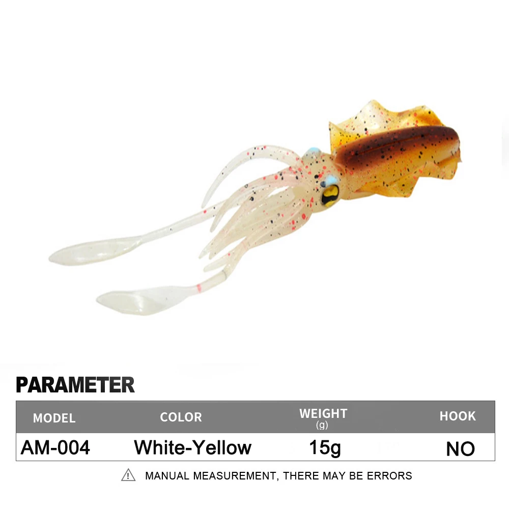 Soft Squid Fishing Trolling Lure 2g 7g 15g 20g 60g Luminous UV Squid Jig For Sea Fishing Boat Fishing Wobblers Bait Rockfishing - Image 10